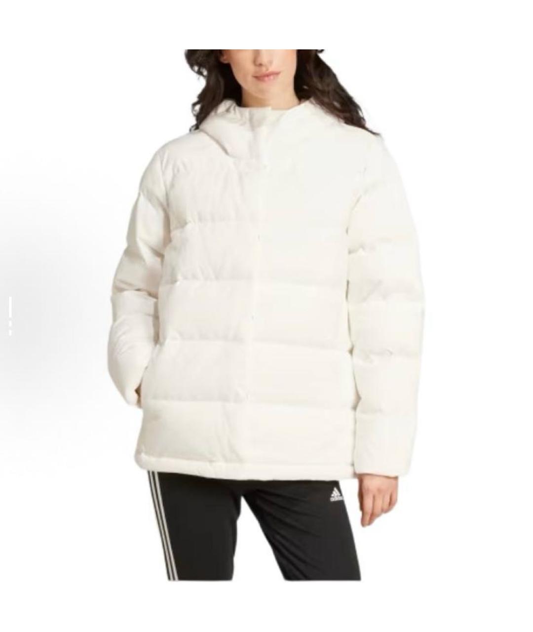ADIDAS Белый полиэстеровый пуховик, фото 4