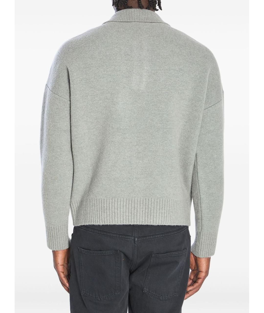 Ami Paris Серый шерстяной джемпер / свитер, фото 6