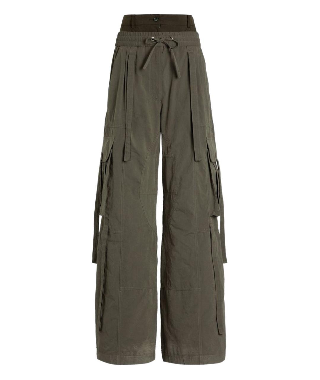 DOLCE&GABBANA Хаки хлопковые прямые брюки, фото 1