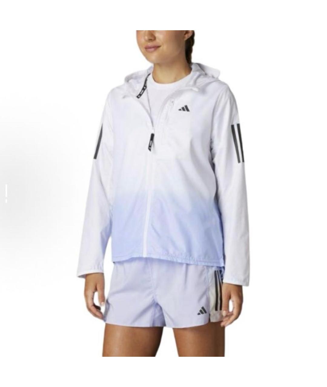 ADIDAS Белая полиэстеровая спортивная куртка, фото 2