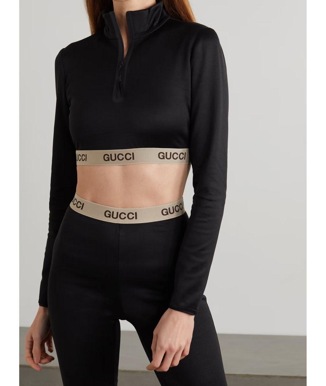 GUCCI Черный хлопко-эластановый спортивные костюмы, фото 3