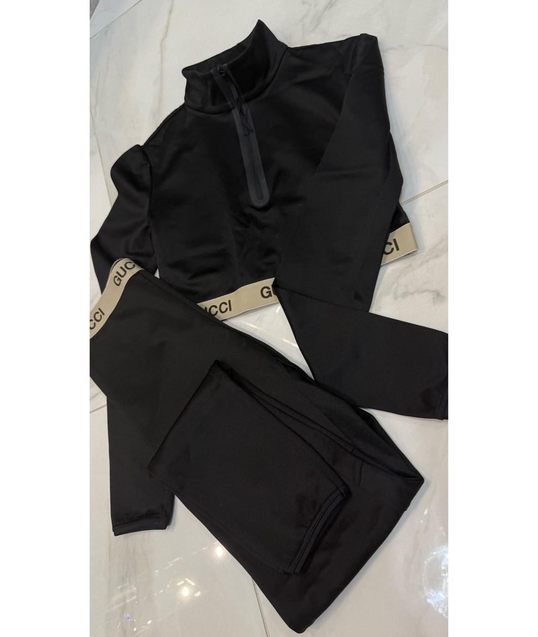 GUCCI Черный хлопко-эластановый спортивные костюмы, фото 5