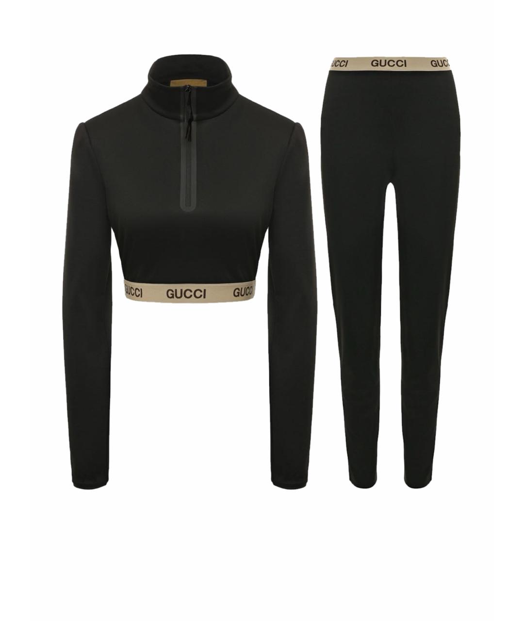 GUCCI Черный хлопко-эластановый спортивные костюмы, фото 1