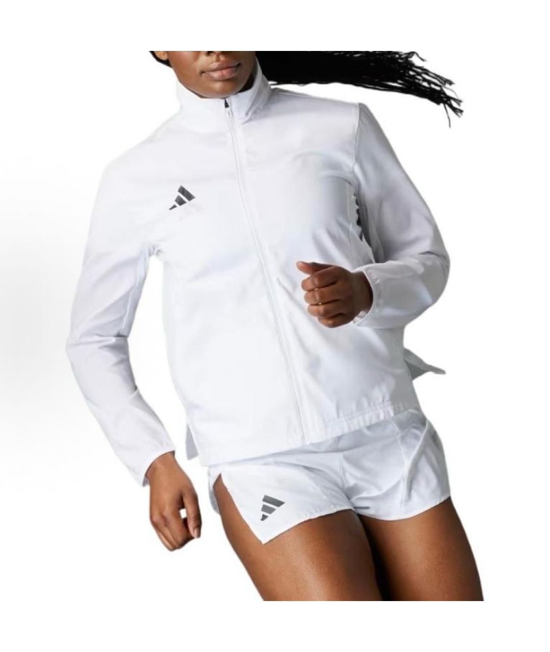 ADIDAS Белая полиэстеровая спортивная куртка, фото 4
