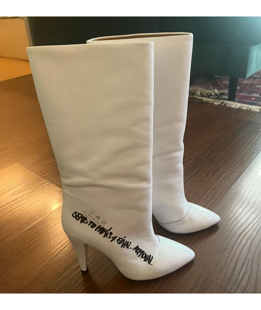 IRO Белые кожаные сапоги, фото 3
