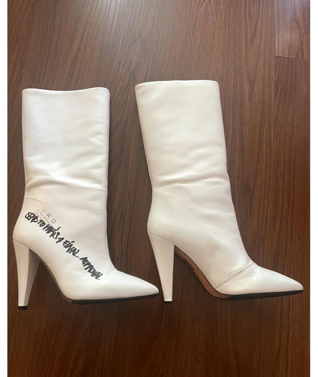 IRO Белые кожаные сапоги, фото 5