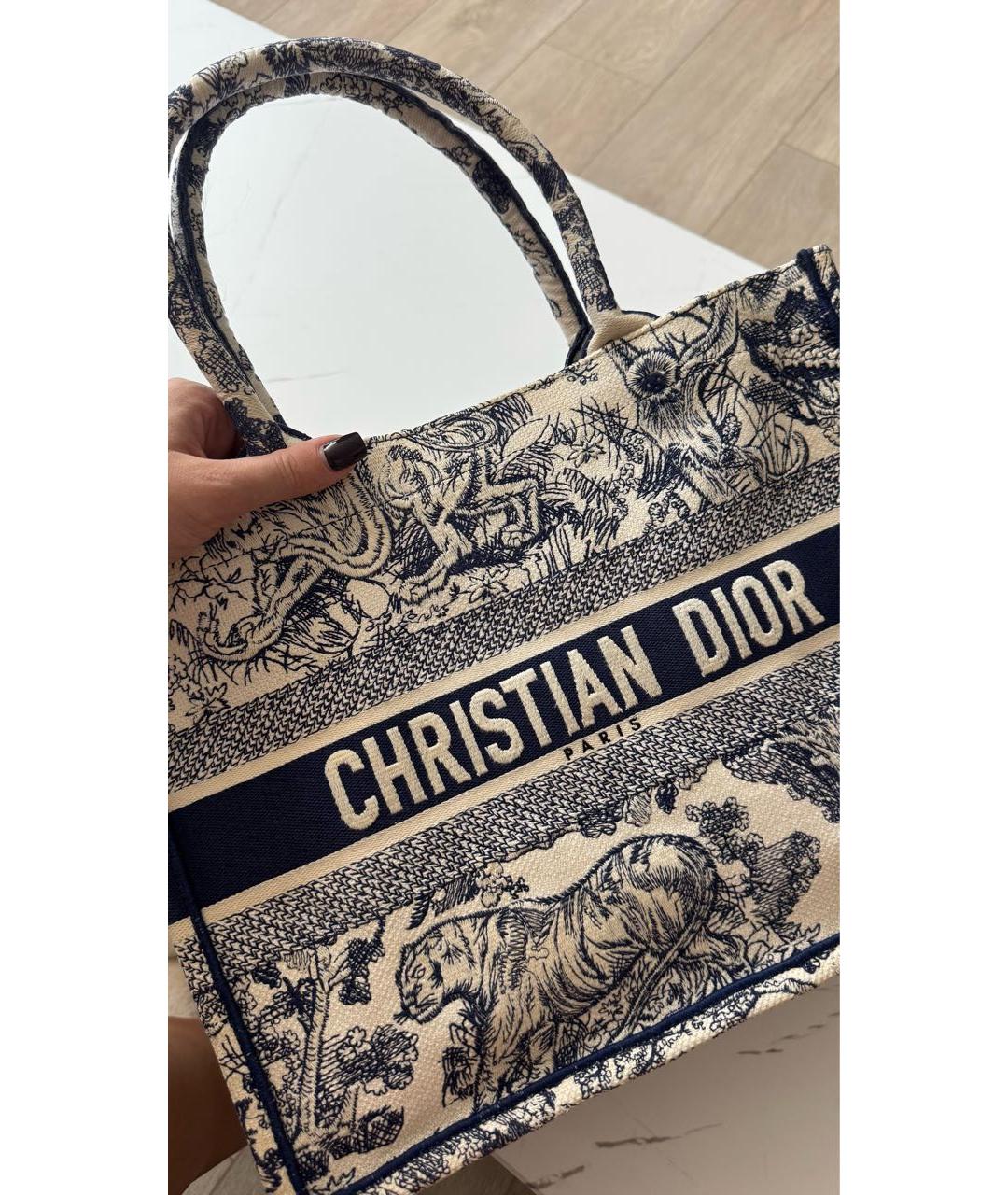 CHRISTIAN DIOR Голубая тканевая пляжная сумка, фото 2
