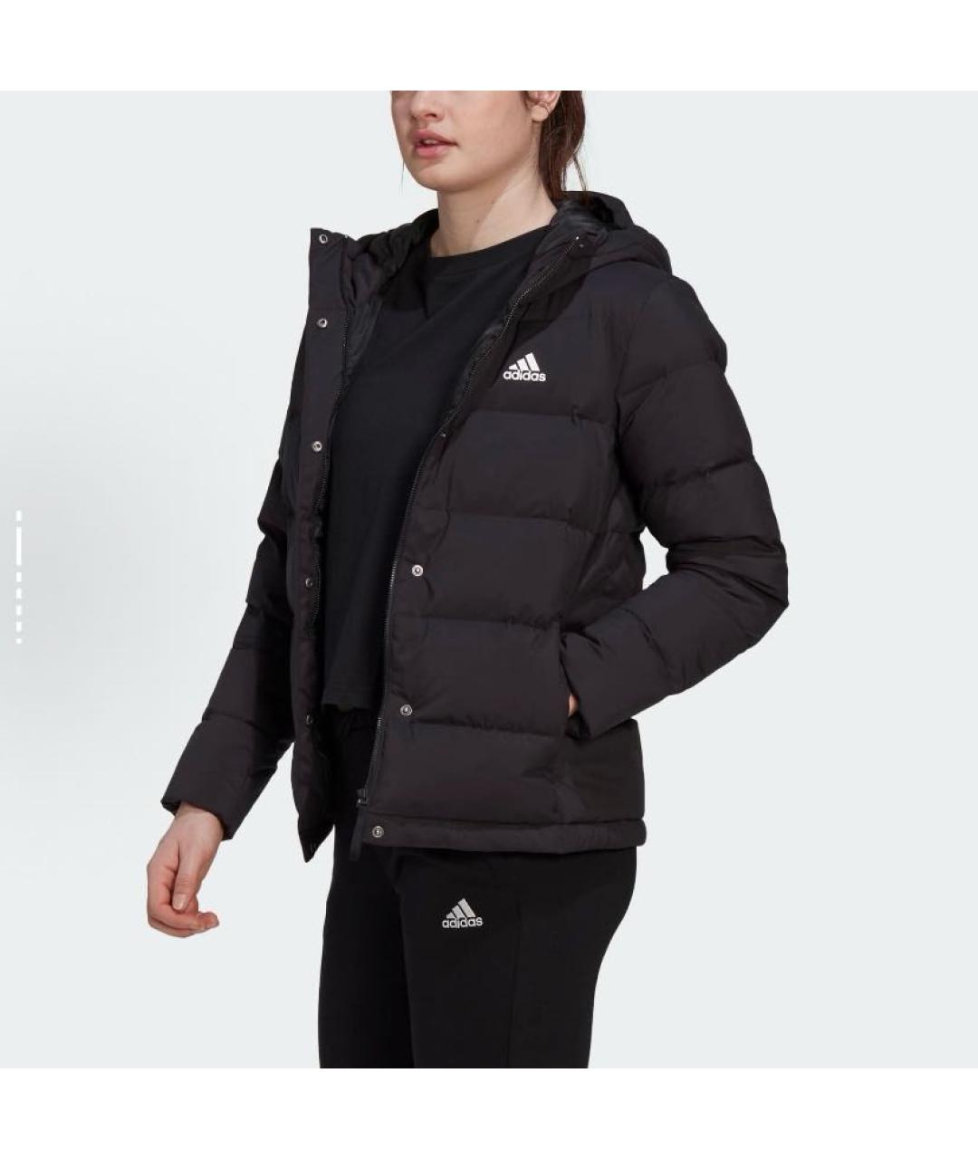 ADIDAS Черная полиэстеровая куртка, фото 4