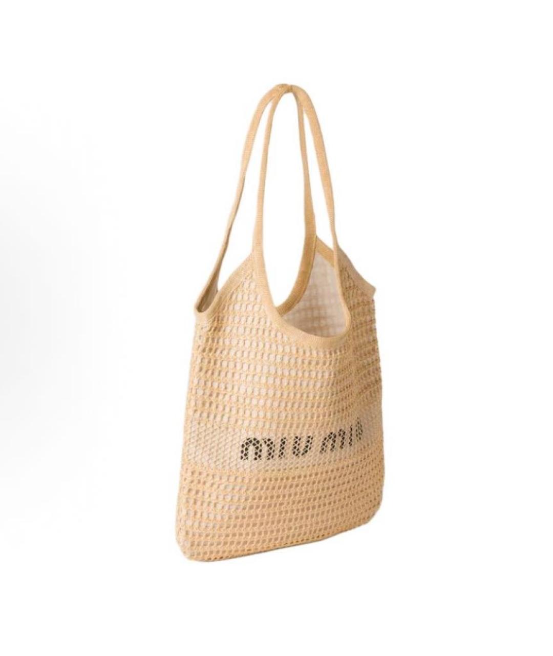 MIU MIU Бежевая сумка тоут, фото 3