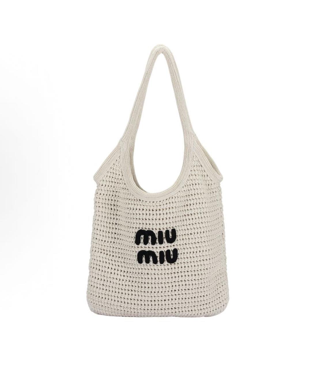 MIU MIU Белая сумка тоут, фото 5