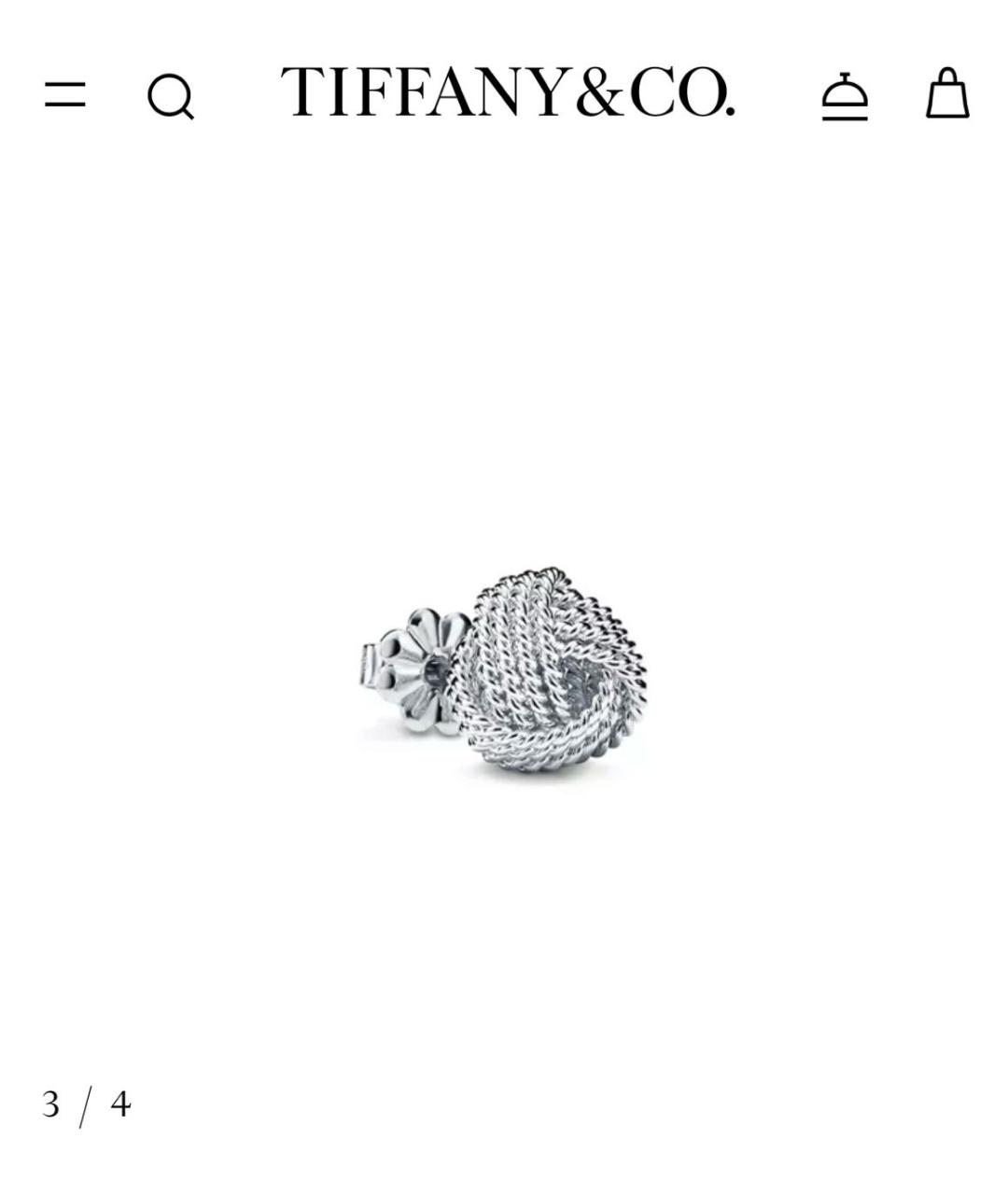 TIFFANY&CO Серебряные серебряные серьги, фото 2