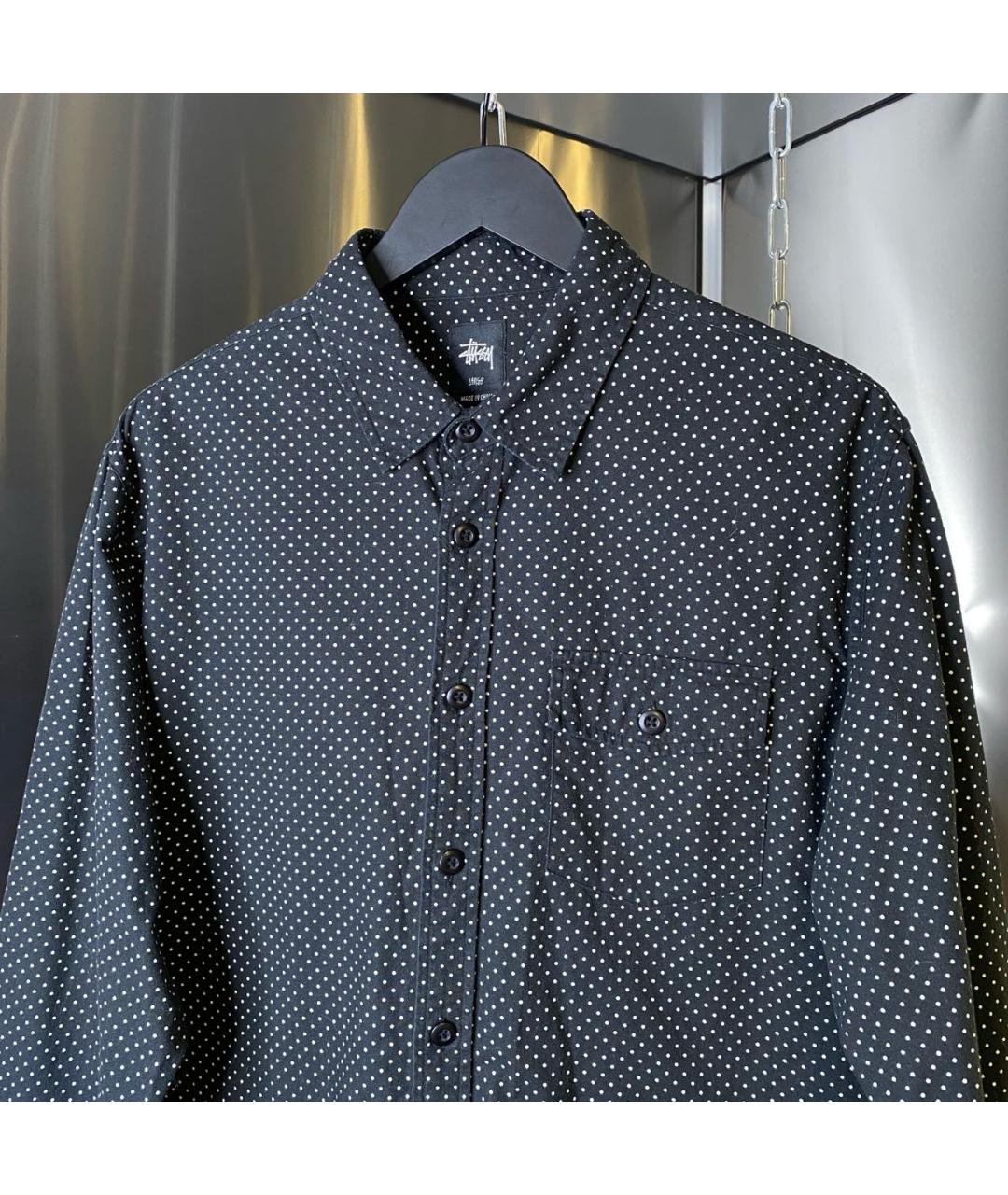 STUSSY Черная хлопковая кэжуал рубашка, фото 2