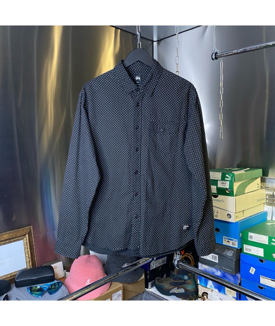 STUSSY Черная хлопковая кэжуал рубашка, фото 9
