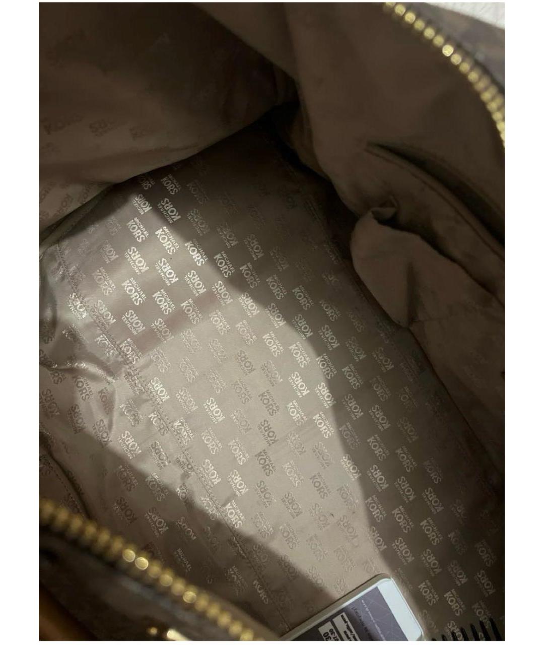 MICHAEL KORS Коричневая кожаная дорожная/спортивная сумка, фото 6