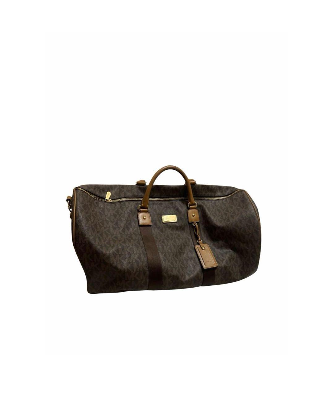 MICHAEL KORS Коричневая кожаная дорожная/спортивная сумка, фото 1