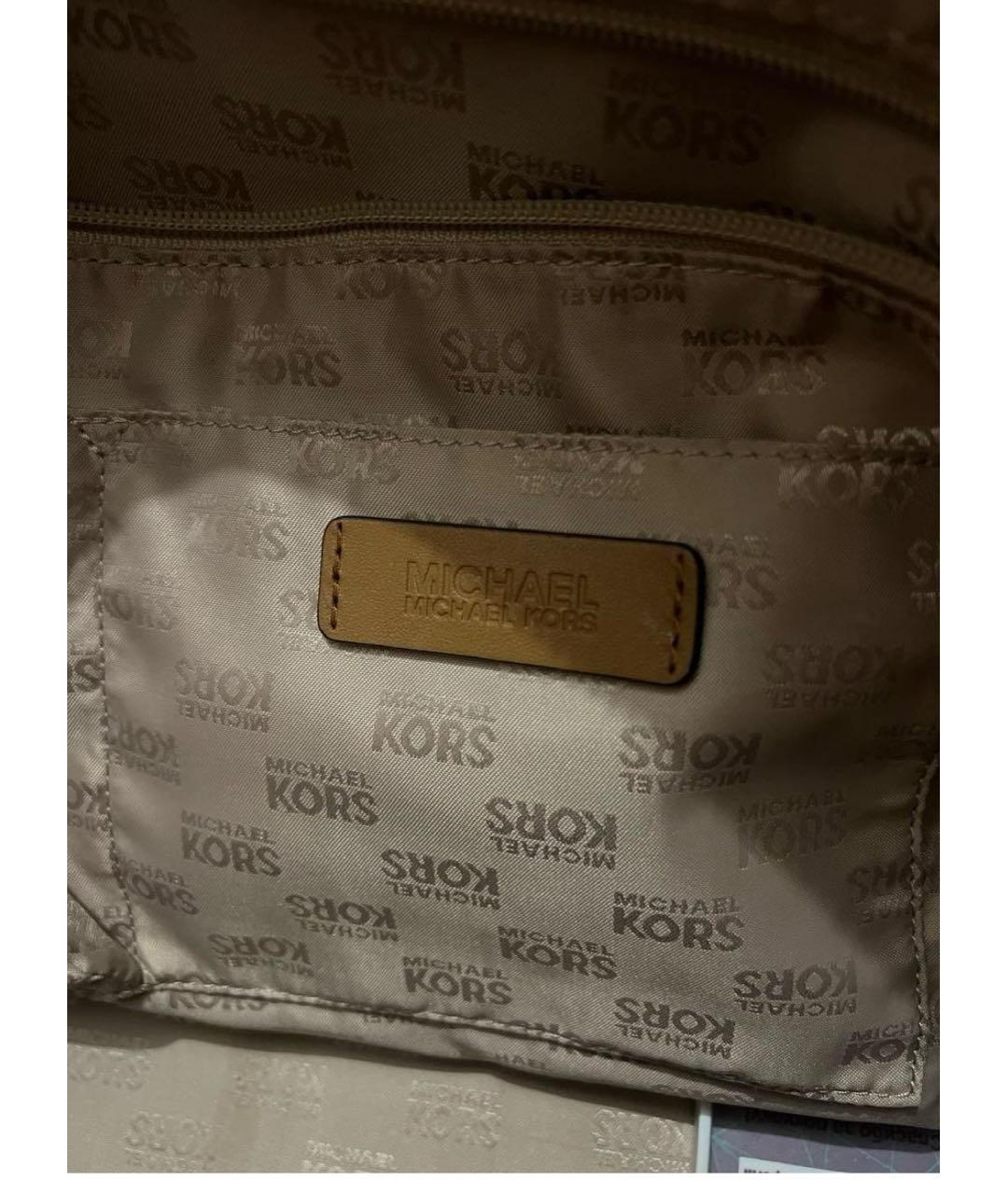 MICHAEL KORS Коричневая кожаная дорожная/спортивная сумка, фото 5