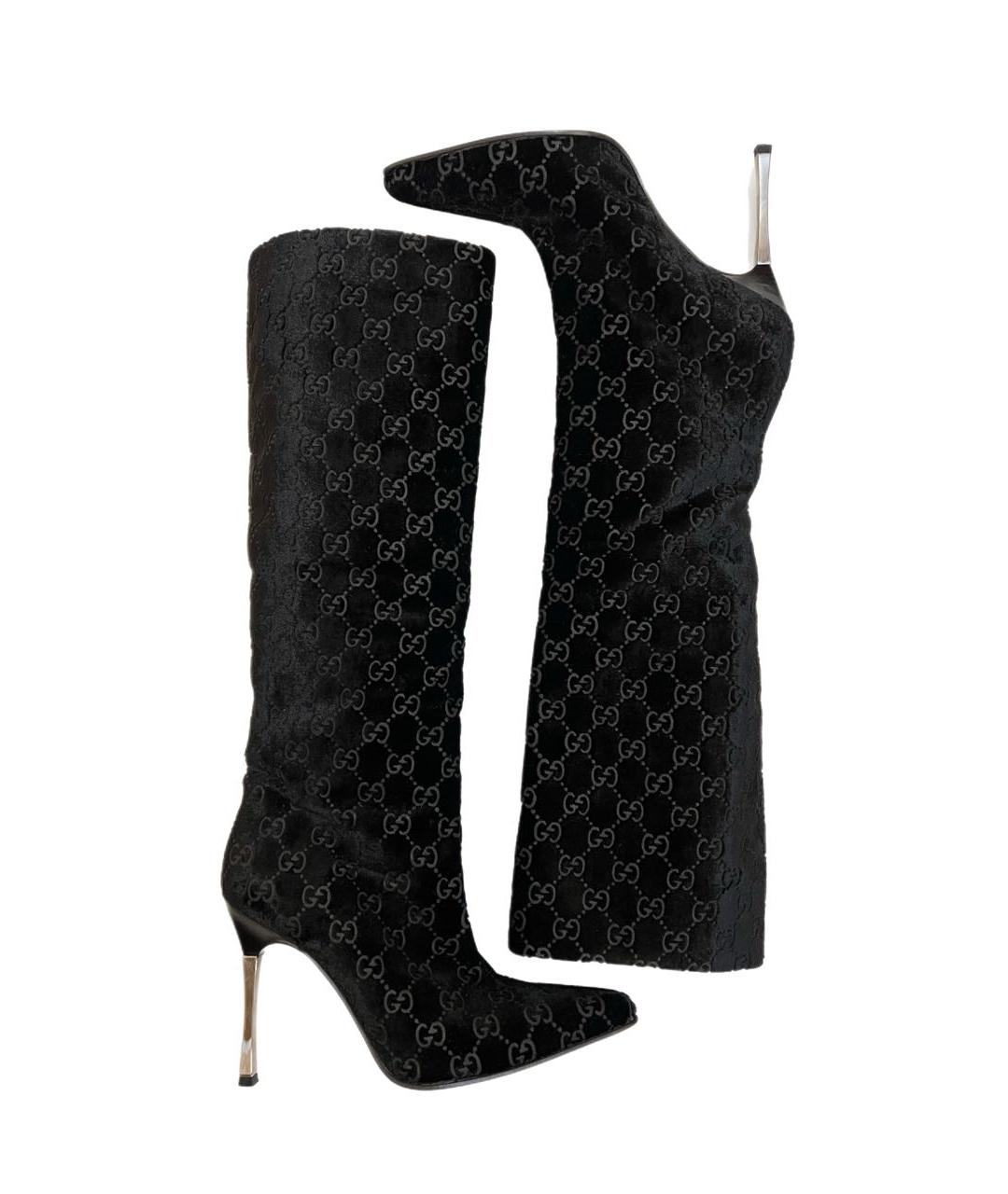GUCCI Черные кожаные сапоги, фото 2