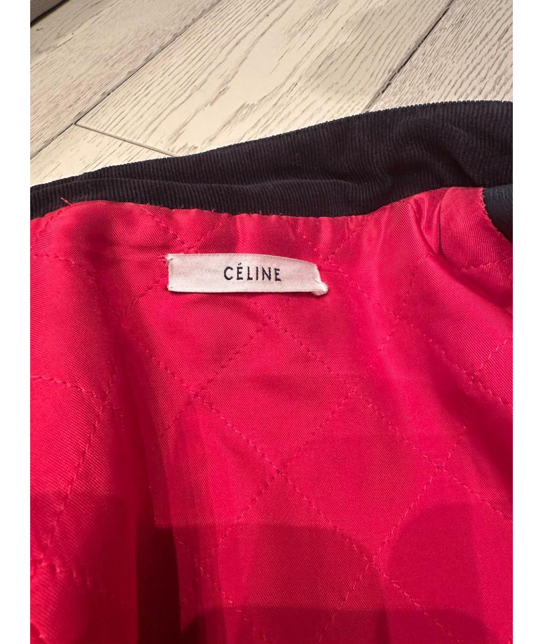 CELINE Темно-синяя кожаная куртка, фото 8