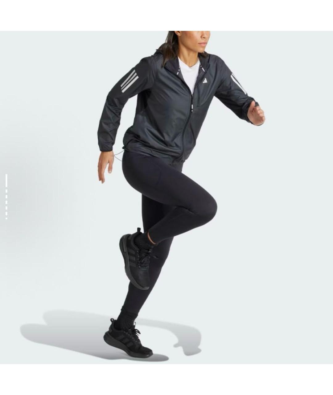 ADIDAS Черная полиэстеровая куртка, фото 3