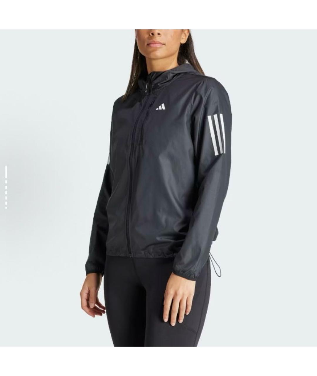 ADIDAS Черная полиэстеровая куртка, фото 2