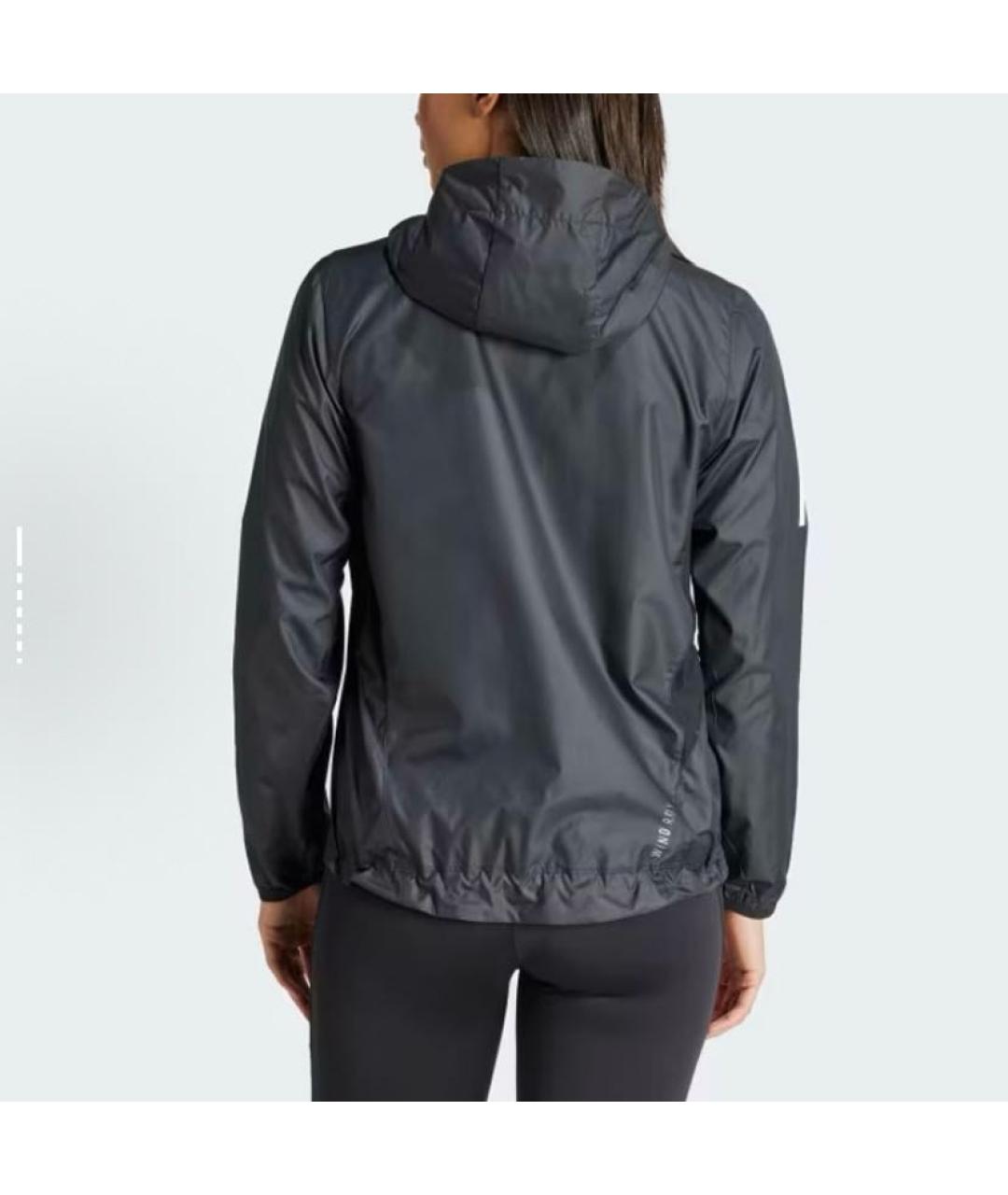 ADIDAS Черная полиэстеровая куртка, фото 4