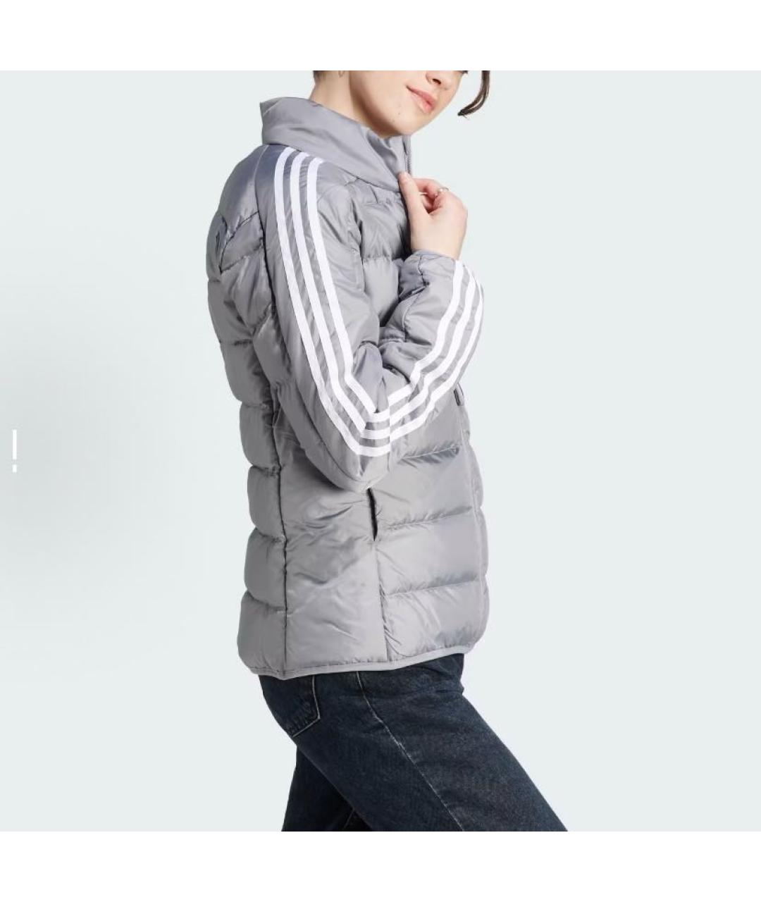 ADIDAS Серая полиэстеровая куртка, фото 4