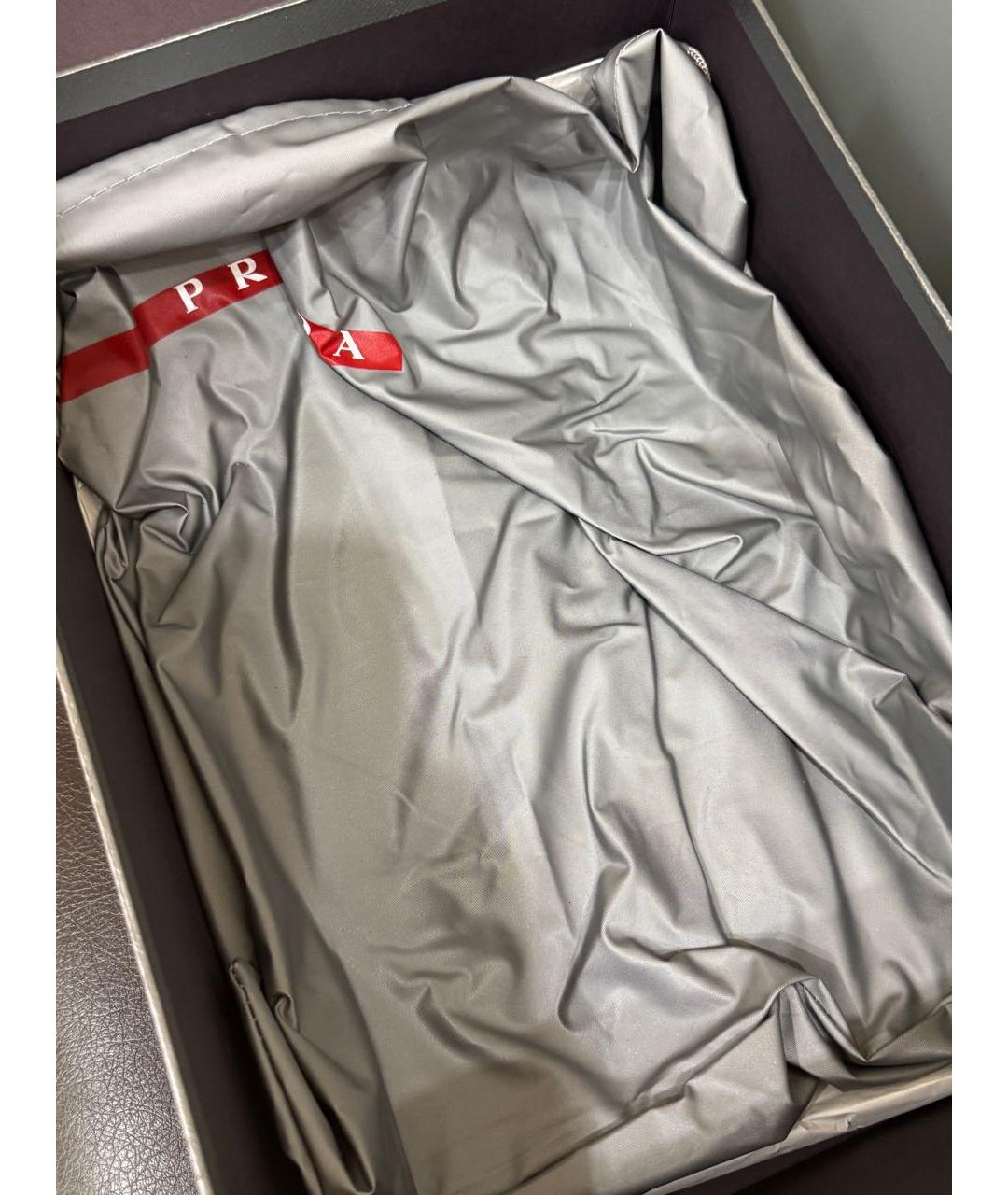 PRADA Черные синтетические низкие кроссовки / кеды, фото 8