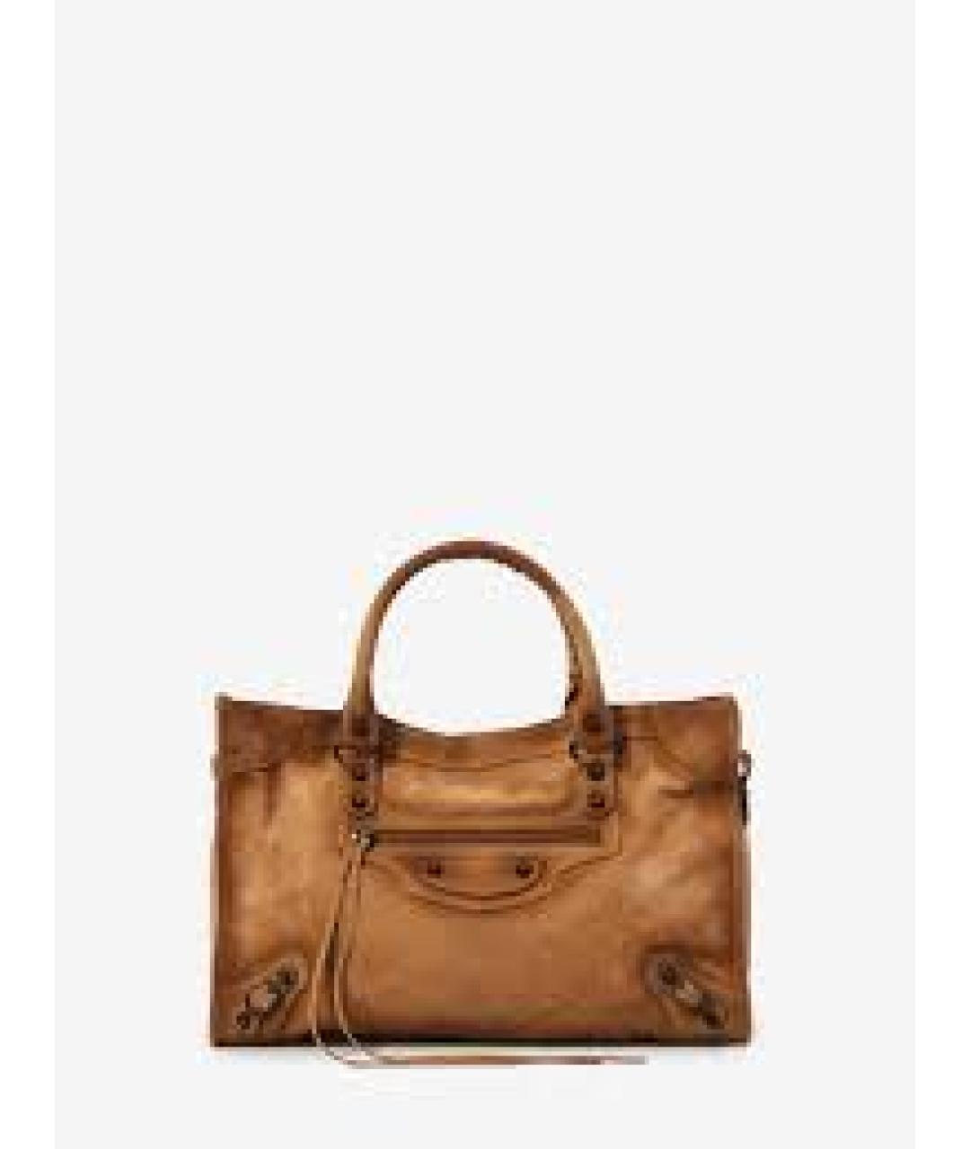 BALENCIAGA Бежевая кожаная сумка тоут, фото 4