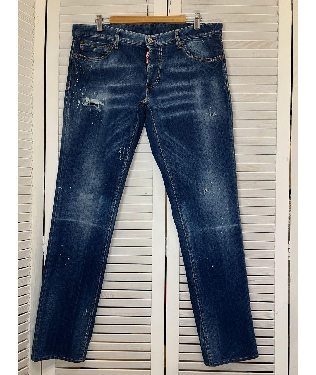 DSQUARED2 Темно-синие хлопко-эластановые джинсы скинни, фото 8