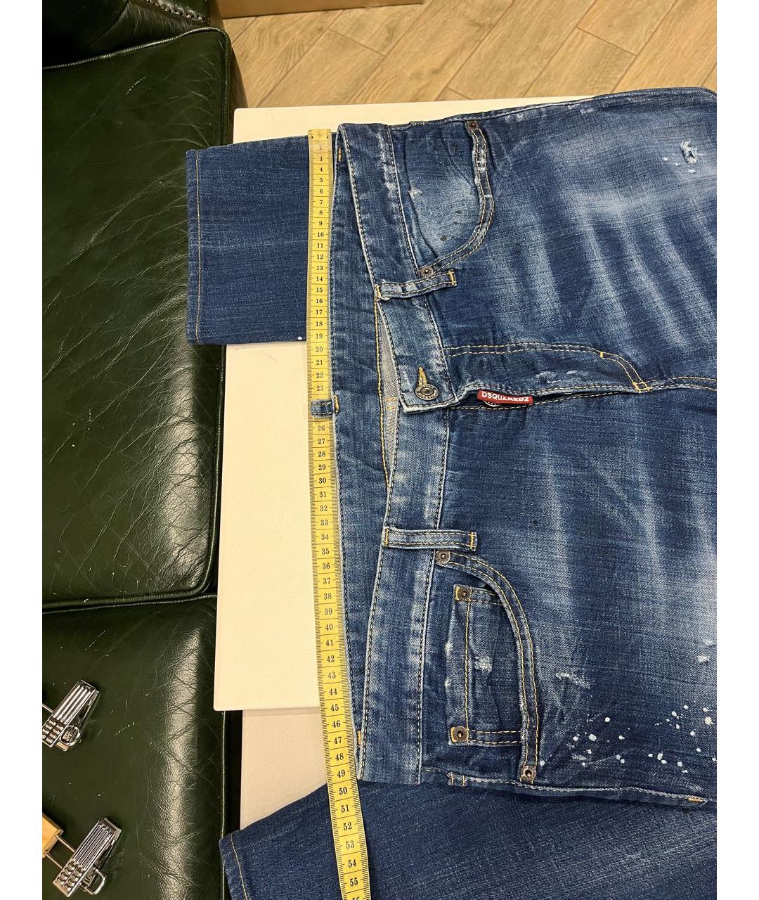 DSQUARED2 Темно-синие хлопко-эластановые джинсы скинни, фото 5