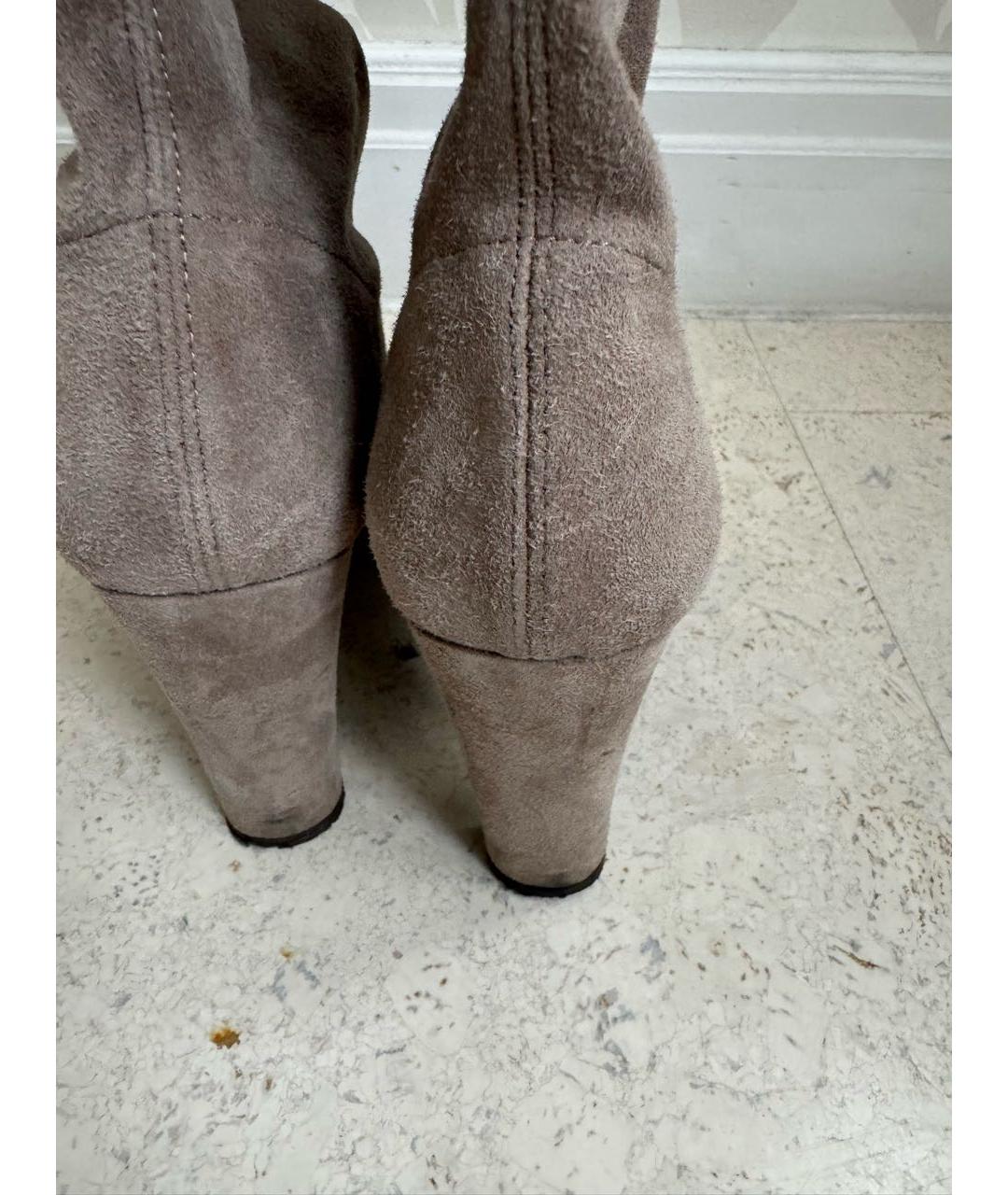STUART WEITZMAN Антрацитовые замшевые ботфорты, фото 3