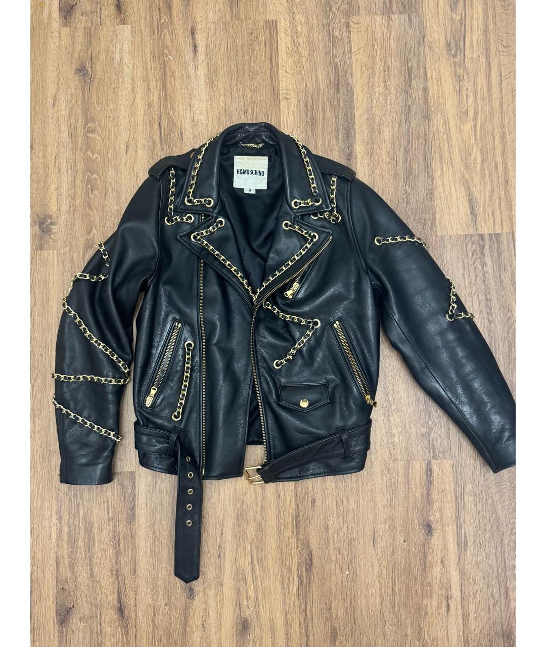 MOSCHINO Черная кожаная куртка, фото 9