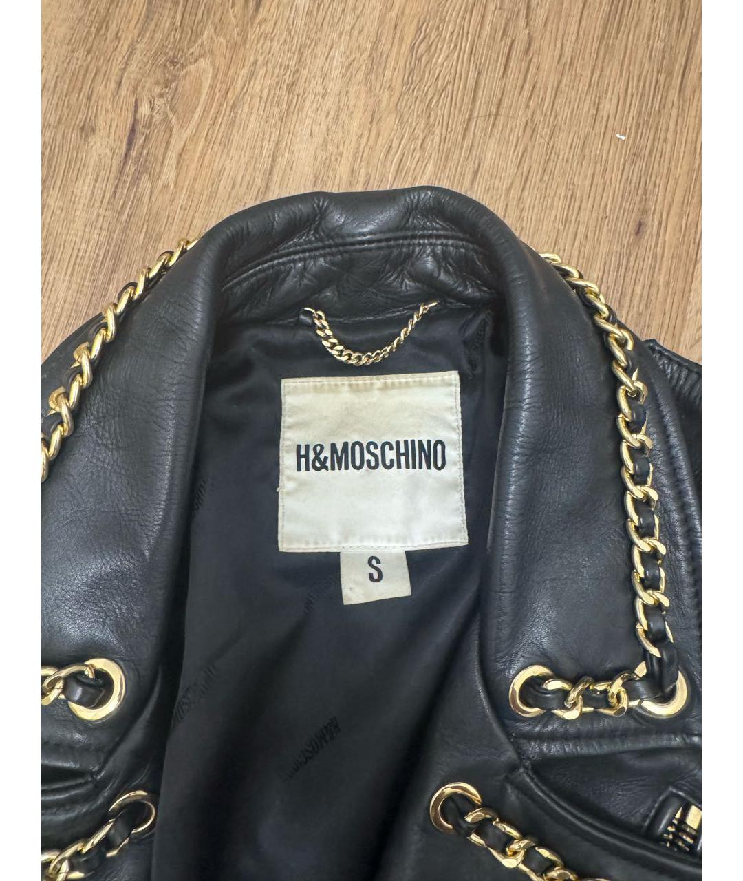 MOSCHINO Черная кожаная куртка, фото 3