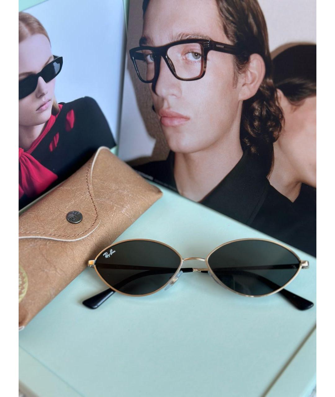 RAY BAN Антрацитовые металлические солнцезащитные очки, фото 4