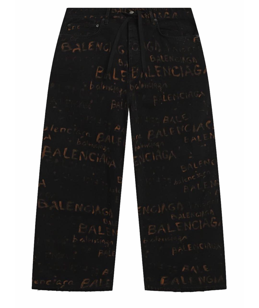 BALENCIAGA Черные хлопковые прямые джинсы, фото 1