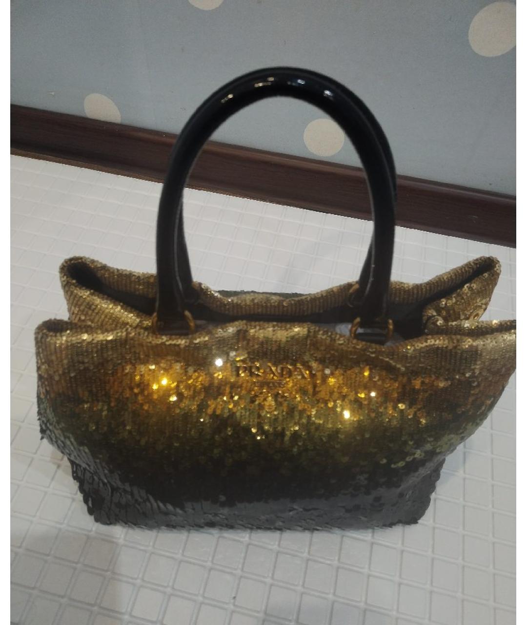 PRADA Золотая сумка через плечо, фото 8