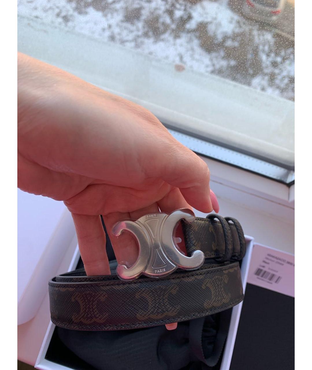 CELINE BEAUTY Коричневый кожаный ремень, фото 2