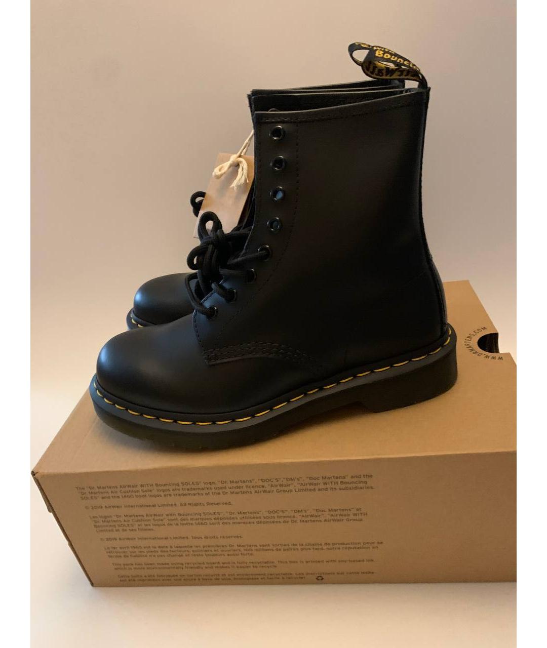 DR. MARTENS Черные кожаные ботинки, фото 3