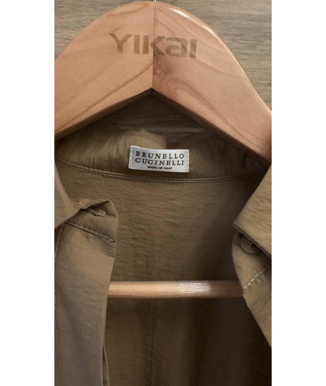 BRUNELLO CUCINELLI Коричневое хлопковое повседневное платье, фото 3