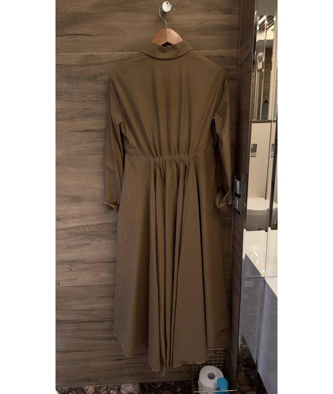 BRUNELLO CUCINELLI Коричневое хлопковое повседневное платье, фото 2