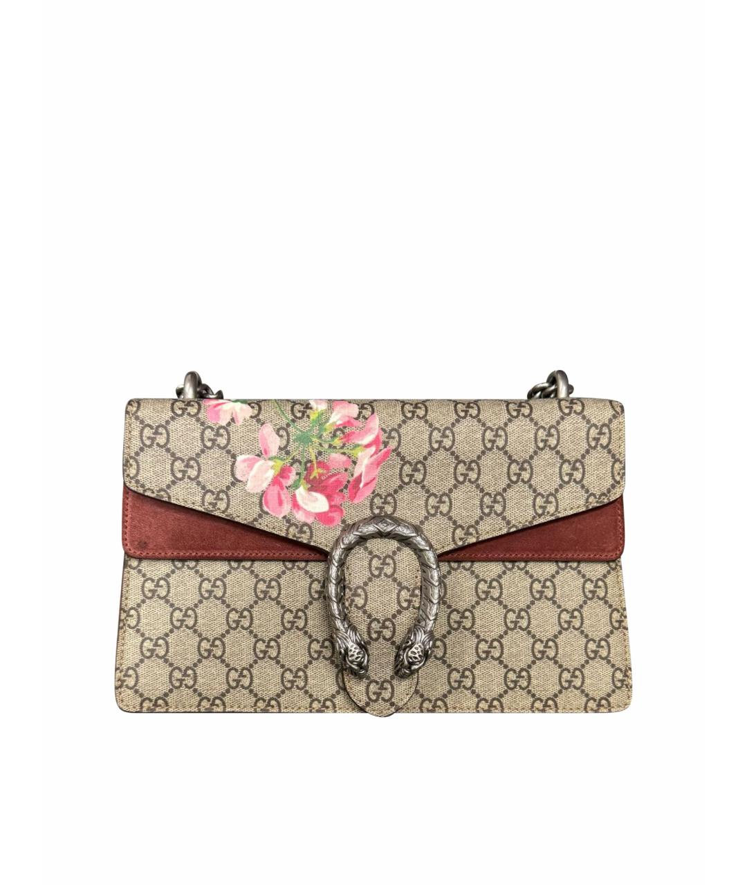 GUCCI Бежевая кожаная сумка через плечо, фото 1