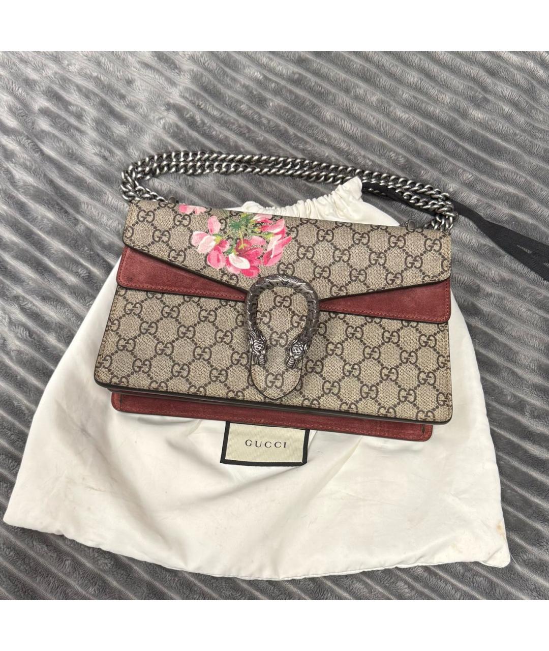 GUCCI Бежевая кожаная сумка через плечо, фото 2