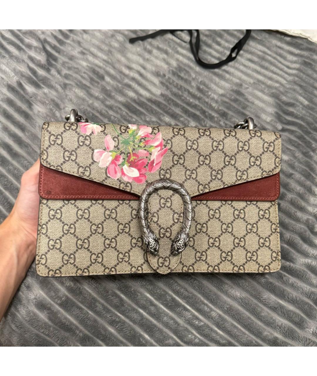 GUCCI Бежевая кожаная сумка через плечо, фото 9