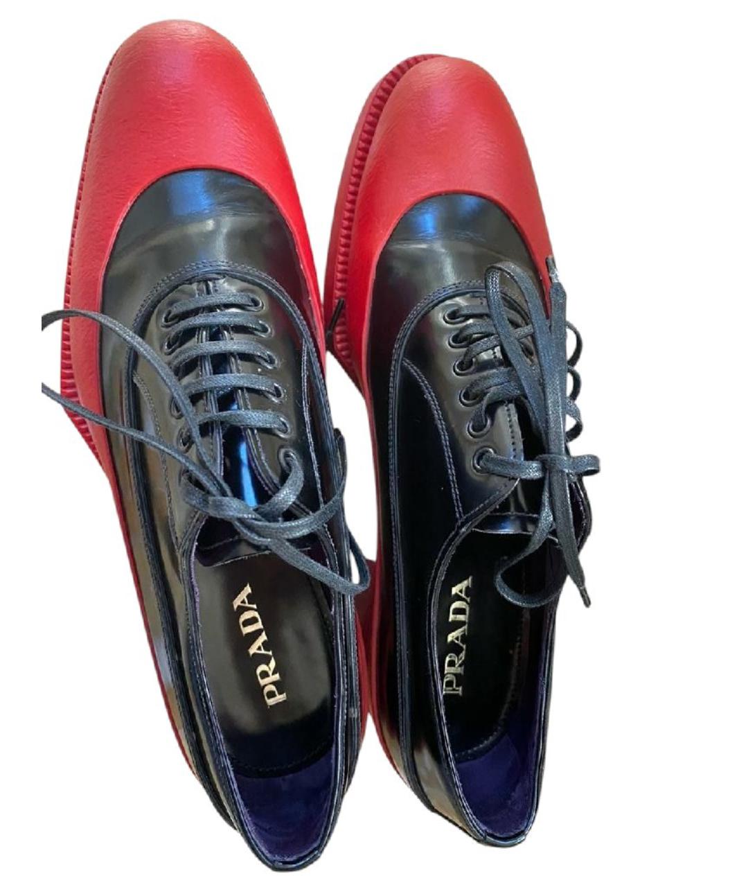 PRADA Черные кожаные брогги и оксфорды, фото 3