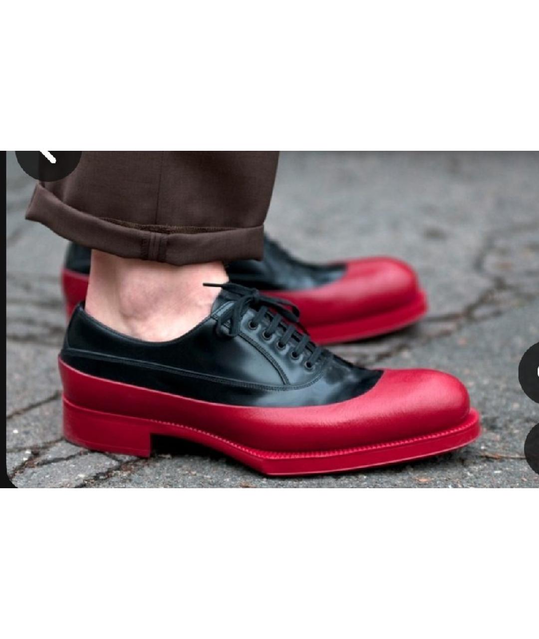 PRADA Черные кожаные брогги и оксфорды, фото 6