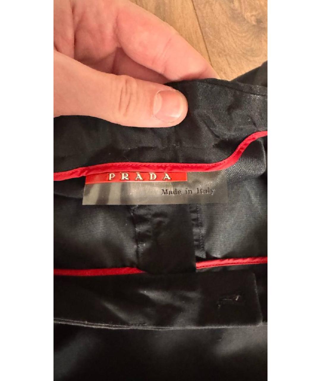 PRADA Черные замшевые брюки чинос, фото 2