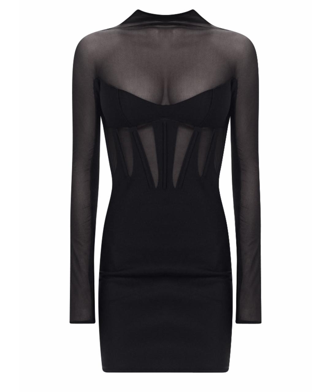 MUGLER Черное полиамидовое коктейльное платье, фото 1