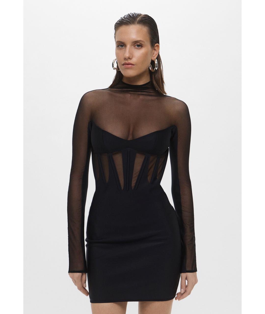 MUGLER Черное полиамидовое коктейльное платье, фото 5