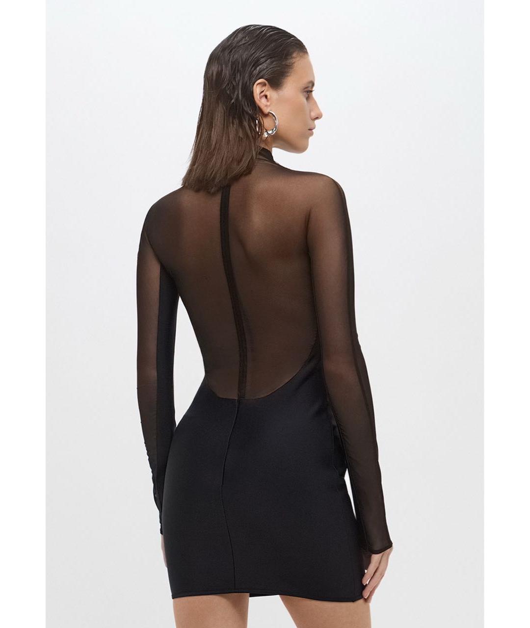 MUGLER Черное полиамидовое коктейльное платье, фото 2