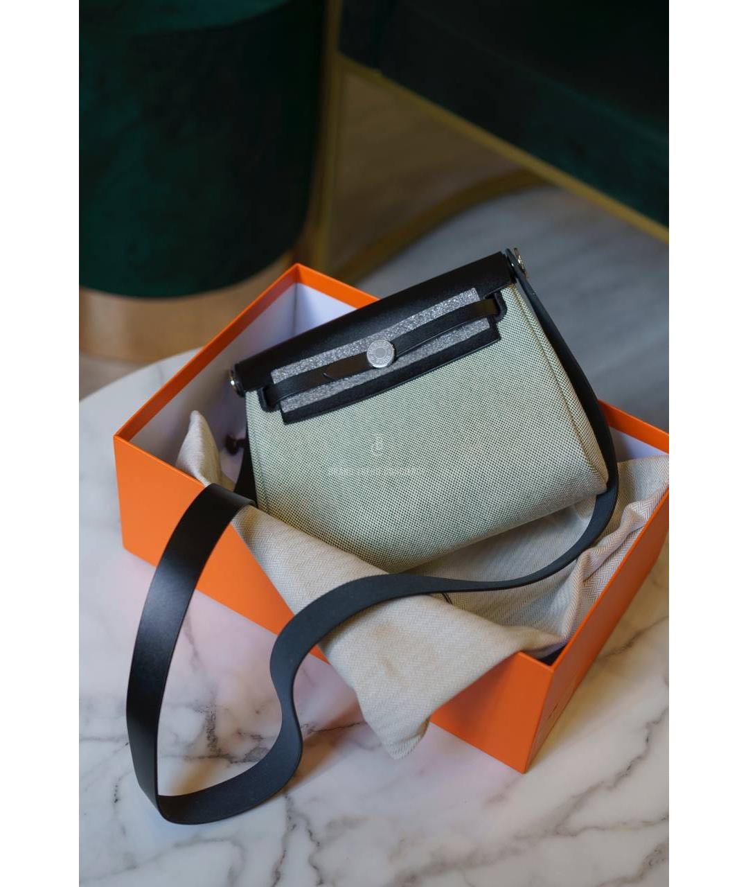 HERMES Серая тканевая сумка через плечо, фото 2